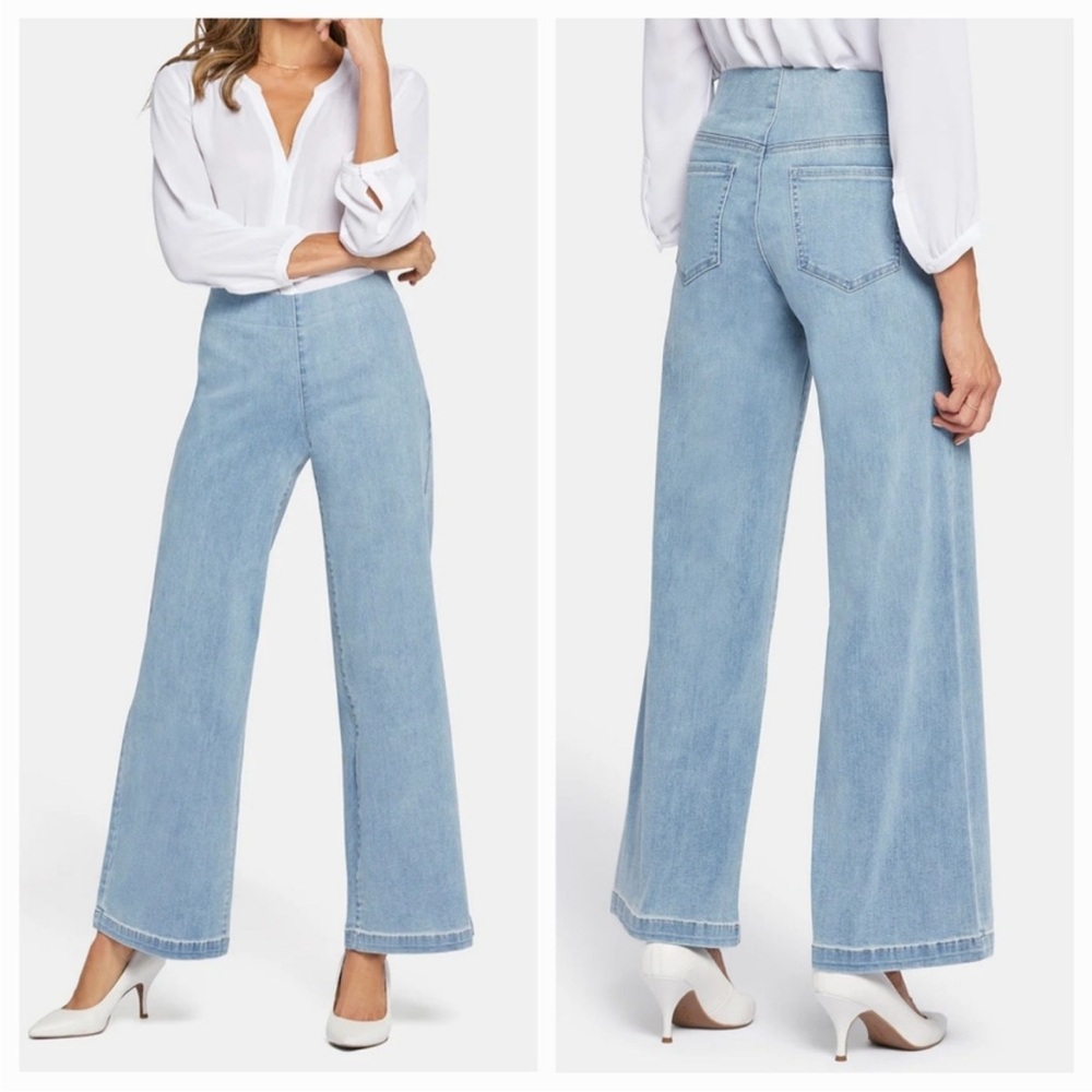 NYDJ Sculpt‎ Her Pull On Teresa Light Wash Wide Leg Jeans 3X